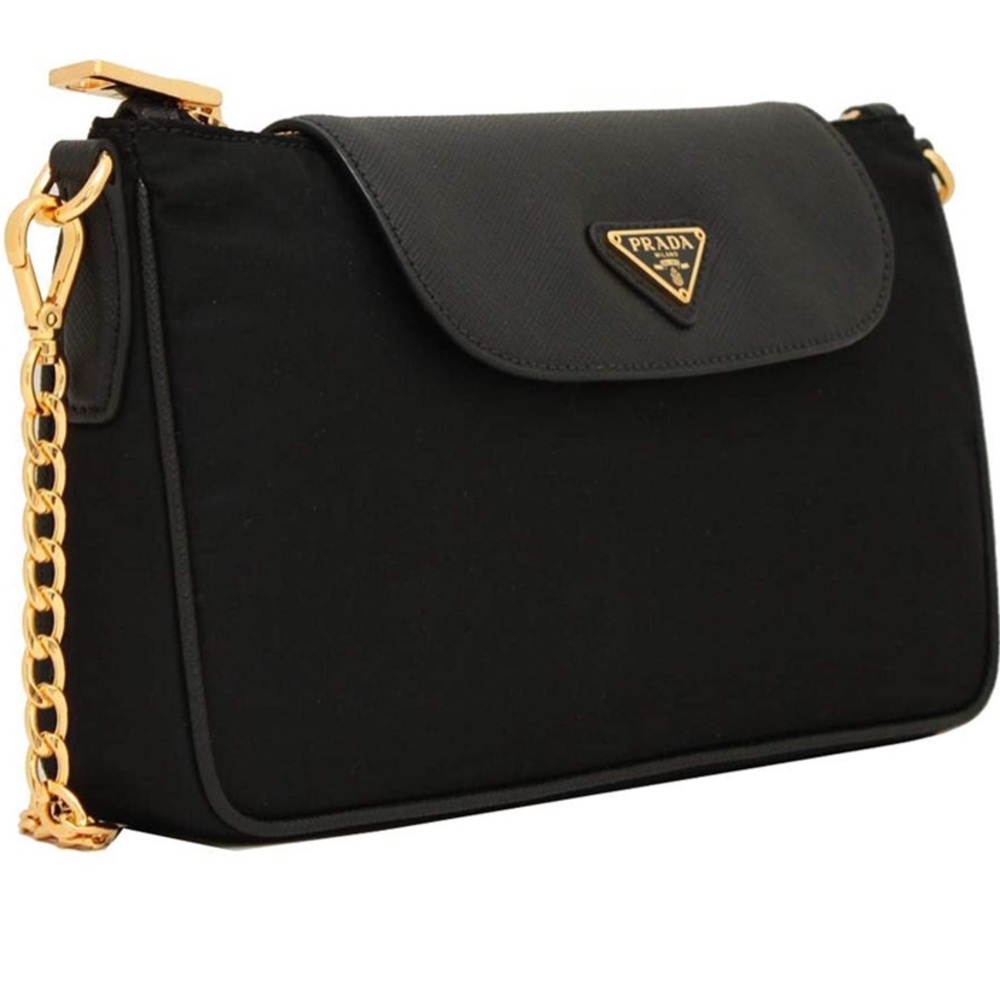 Authentic Prada Black Nylon Saffiano Crossbody